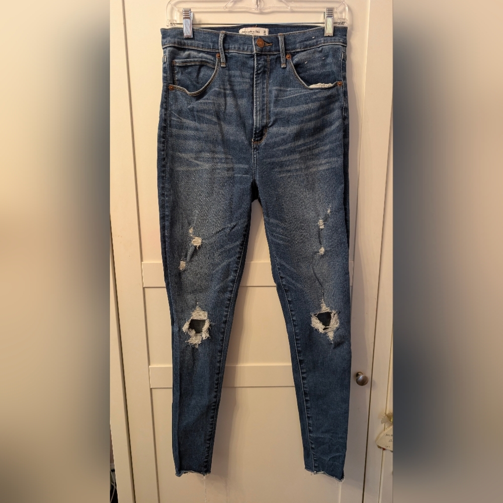 Abercrombie & Fitch Distressed Blue Skinny Jeans